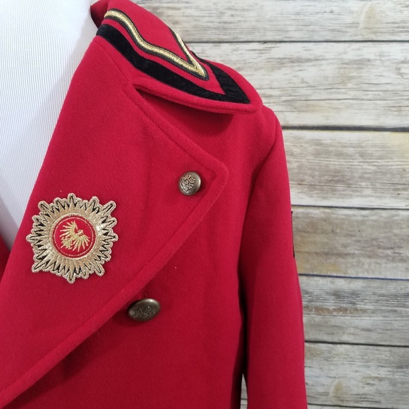 Zara | Jackets & Coats | Nwt Zara Man Red Long Military Wool Coat ...